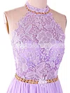 A-line Halter Lace Chiffon Sweep Train Beading Prom Dresses #Favs020103615