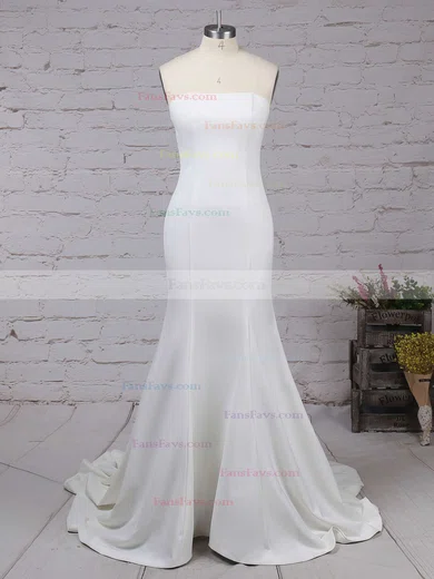 Trumpet/Mermaid Strapless Stretch Crepe Sweep Train Prom Dresses #Favs02016264