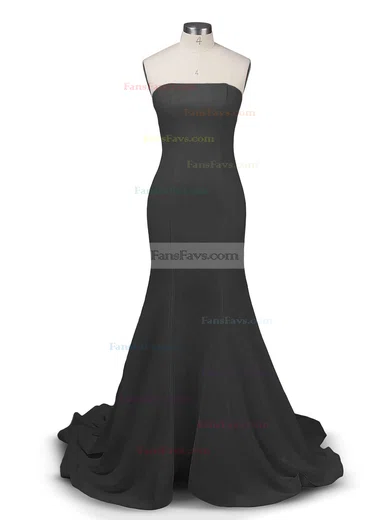 Trumpet/Mermaid Strapless Stretch Crepe Sweep Train Prom Dresses #Favs02016264