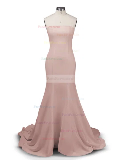 Trumpet/Mermaid Strapless Stretch Crepe Sweep Train Prom Dresses #Favs02016264