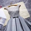 A-line Scoop Neck Satin Lace Short/Mini Sashes / Ribbons Lace-up Sweet Prom Dresses #Favs020103476