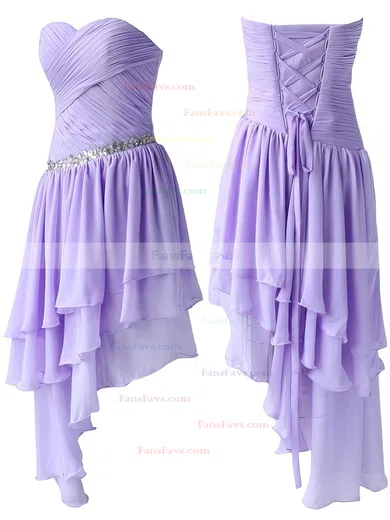 A-line Sweetheart Chiffon Asymmetrical Beading High Low Beautiful Prom Dresses #Favs020103611
