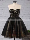 Princess Sweetheart Tulle Short/Mini Appliques Lace Black For Less Prom Dresses #Favs020103252