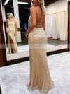 Sheath/Column Square Neckline Sequined Floor-length Prom Dresses With Split Front #Favs020111810