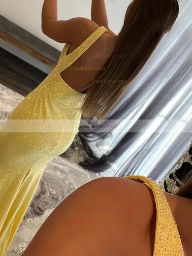 Trumpet/Mermaid V-neck Jersey Sweep Train Prom Dresses With Beading #Favs020111822