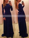 A-line Scoop Neck Silk-like Satin Floor-length Sashes / Ribbons Prom Dresses #Favs02016785