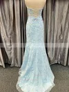 Trumpet/Mermaid Sweetheart Lace Tulle Sweep Train Prom Dresses With Appliques Lace #Favs020111995