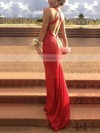 Trumpet/Mermaid V-neck Sequined Sweep Train Prom Dresses #Favs02016835