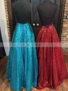 A-line Scoop Neck Sequined Floor-length Prom Dresses #Favs020112151