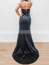 Trumpet/Mermaid Strapless Satin Floor-length Prom Dresses With Split Front #Favs020112217