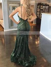 Trumpet/Mermaid V-neck Sequined Sweep Train Prom Dresses #Favs020112612