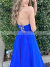 A-line Sweetheart Silk-like Satin Sweep Train Prom Dresses With Split Front #Favs020112907