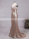 Trumpet/Mermaid V-neck Sequined Sweep Train Beading Prom Dresses #Favs02016911