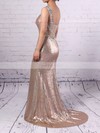 Trumpet/Mermaid V-neck Sequined Sweep Train Beading Prom Dresses #Favs02016911