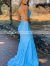 Trumpet/Mermaid V-neck Jersey Sweep Train Prom Dresses #Favs020113196