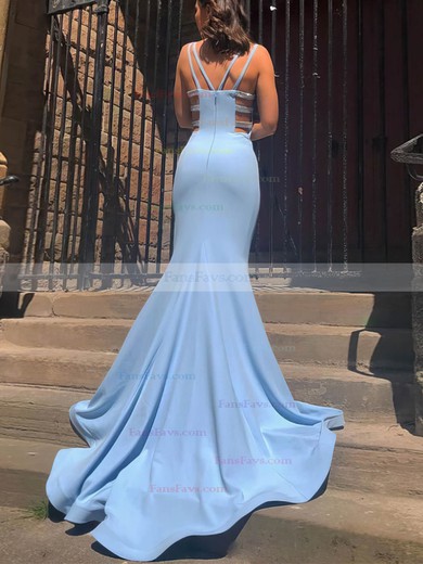 Trumpet/Mermaid Sweetheart Stretch Crepe Sweep Train Prom Dresses #Favs020113199