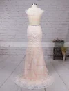 Trumpet/Mermaid Scoop Neck Tulle Sweep Train Beading Prom Dresses #Favs020102160