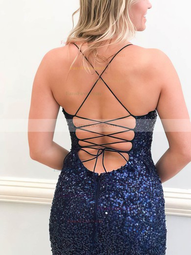 Sheath/Column Scoop Neck Sequined Floor-length Prom Dresses With Split Front #Favs020113677