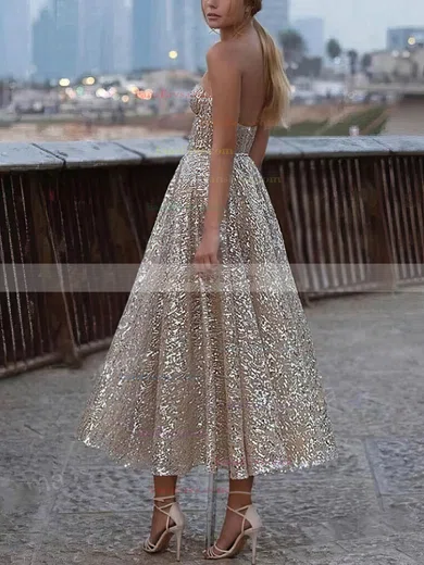 A-line Sweetheart Sequined Ankle-length Prom Dresses #Favs020113811